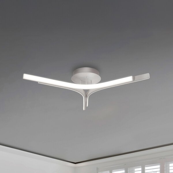 Viokef Alta LED stropna svjetiljka, srebrne boje, Ø 70 cm, metalna, Metalik, Dnevni boravak/blagovaonica, Aluminij