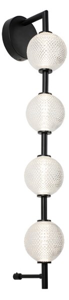 Viokef Abeona LED zidna lampa, visina 72 cm, crna, metalna, 4 žarulje., Crno, Dnevni boravak/blagovaonica, Metal
