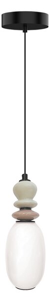 Viokef Gemma LED viseća lampa, visina 28 cm, višebojna, staklo/keramika/metal, Višebojno, Dnevni boravak/blagovaonica, Staklo