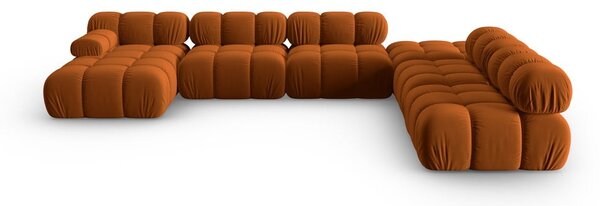 Narančasta baršunasti sofa 379 cm Bellis – Micadoni Home
