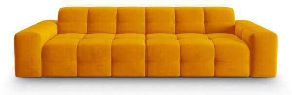 Oker žuta baršunasta sofa 255 cm Kendal - Micadoni Home