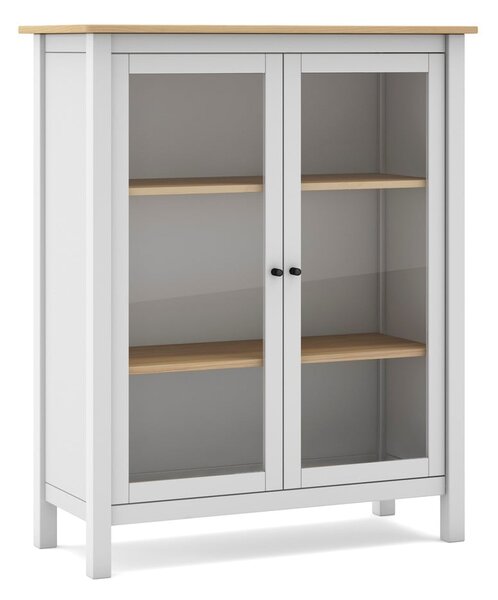 Bijela/natur vitrina od borovine 90x110 cm Misti - Marckeric