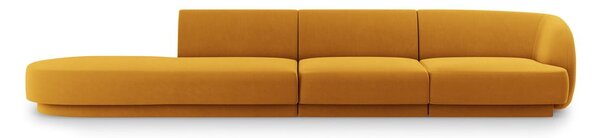 Senf žuta baršunasti sofa 302 cm Miley – Micadoni Home