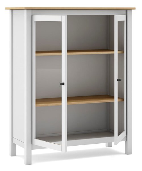 Bijela/natur vitrina od borovine 90x110 cm Misti - Marckeric