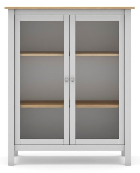 Bijela/natur vitrina od borovine 90x110 cm Misti - Marckeric