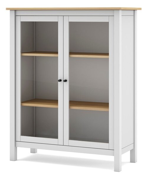 Bijela/natur vitrina od borovine 90x110 cm Misti - Marckeric
