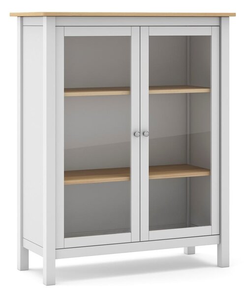 Bijela/natur vitrina od borovine 90x110 cm Misti - Marckeric