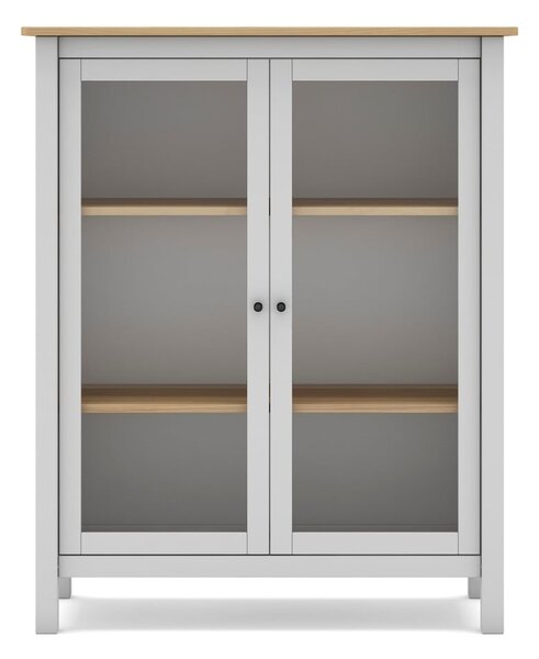 Bijela/natur vitrina od borovine 90x110 cm Misti - Marckeric