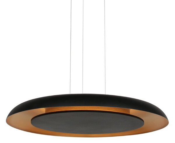 Steinhauer LED viseća svjetiljka Golden Veil, crna/zlatna, prigušljiva, metalna, prigušiva, Crno, Dnevni boravak/blagovaonica, Metal