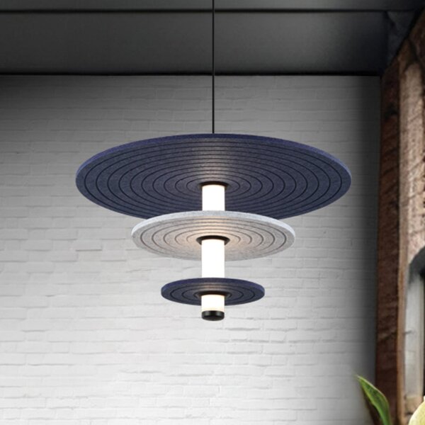 Viokef Azul LED viseća lampa, visina 31 cm, plava/siva/crna, filc, Sivo, Dnevni boravak/blagovaonica, Plastika