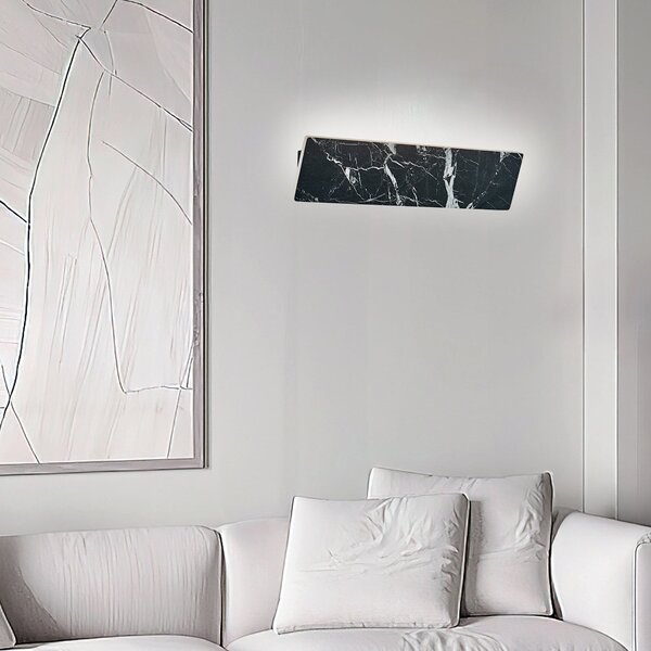 Viokef LED zidna lampa Selena, širine 40 cm, crna, umjetni kamen, Crno, Dnevni boravak/blagovaonica, Plastika