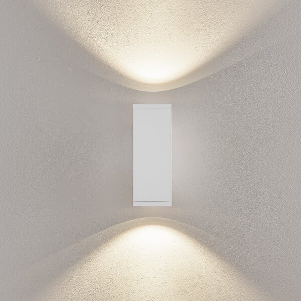 Deko-Light ShoreLine Pro Square LED vanjska zidna svjetiljka gore/dolje, bijela, prigušiva, Bijela, Aluminij