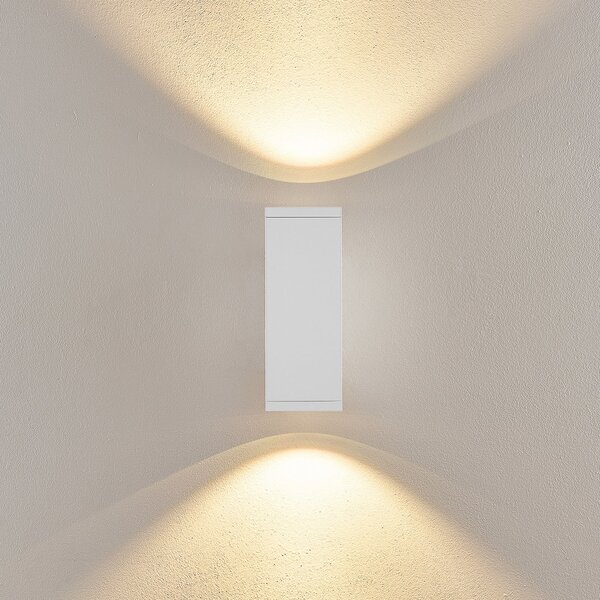 Deko-Light ShoreLine Pro Square LED vanjska zidna svjetiljka gore/dolje, bijela, prigušiva, Bijela, Aluminij