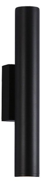 Viokef LED vanjska zidna svjetiljka City, visina 30 cm, crna, metalna, Crno, Aluminij