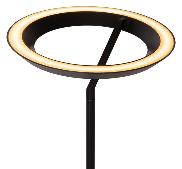 Lucide LED podna lampa Celeste, crna, visina 174 cm, metalna, prigušiva, Crno, Dnevni boravak/blagovaonica, Metal