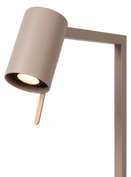 Lucide Podna lampa Lesley, taupe, visina 130 cm, metalna, Bež, Dnevni boravak/blagovaonica, Metal