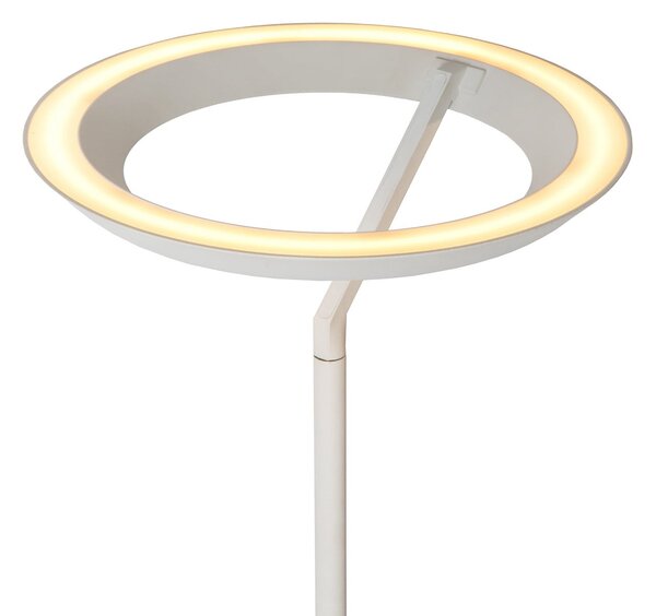 Lucide LED podna lampa Celeste, bijela, visina 174 cm, metalna, prigušiva, Bijela, Dnevni boravak/blagovaonica, Metal