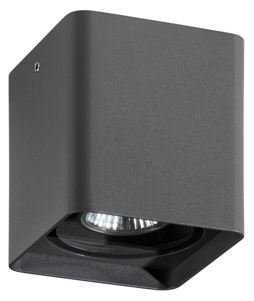 LCD Vanjska stropna svjetiljka 5055, grafit, 10 cm, metal, IP54, GU10, prigušiva, Crno, Metal, Zidna utičnica ispod