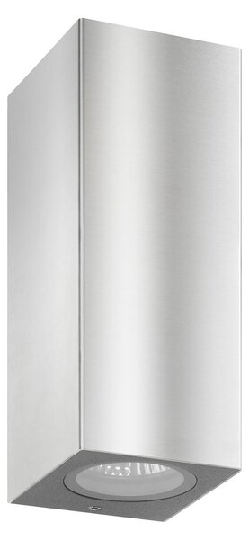 LCD Vanjska zidna svjetiljka 5051, nehrđajući čelik, 17 cm, IP54, gore/dolje, GU10, prigušiva, Metalik, Metal, Zidna utičnica iznad/dolje