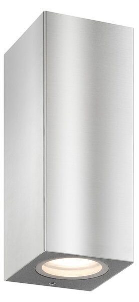 LCD Vanjska zidna svjetiljka 5051, nehrđajući čelik, 17 cm, IP54, gore/dolje, GU10, prigušiva, Metalik, Metal, Zidna utičnica iznad/dolje