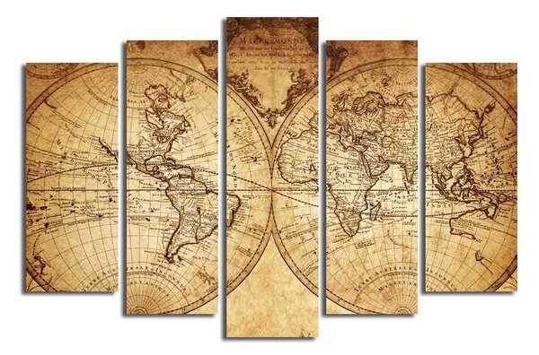 Višedijelna slika Big Map Of The World, 105 x 70 cm