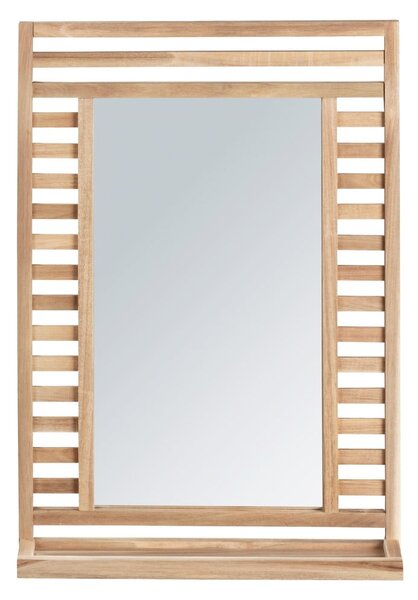 Zidno ogledalo s policom s okvirom od masivnog drveta 50x70 cm Acina – Wenko