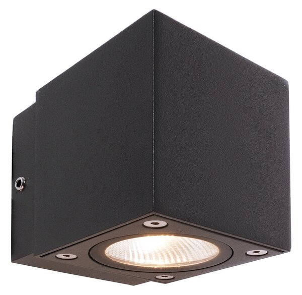 Deko-Light Cubodo Single Mini LED vanjska zidna svjetiljka, aluminij, tamno siva, Crno, Aluminij