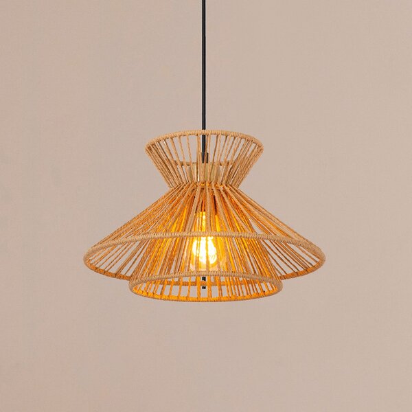 Lucide Viseća lampa Tasman, Ø 32 cm, prirodna boja, papir, prigušiva, Bež, Dnevni boravak/blagovaonica, Papirnati karton