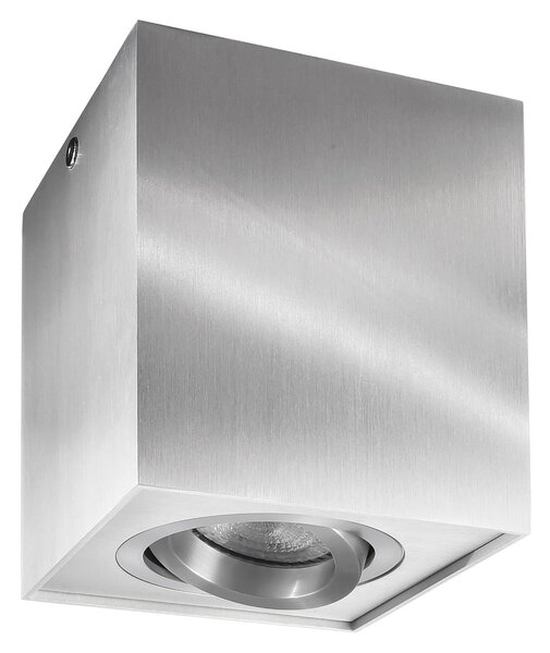 Deko-Light Stropni reflektor Bengala, kvadratni, srebrni, aluminijski, GU10, okretni, prigušiva, Metalik, Dnevni boravak/blagovaonica, Aluminij