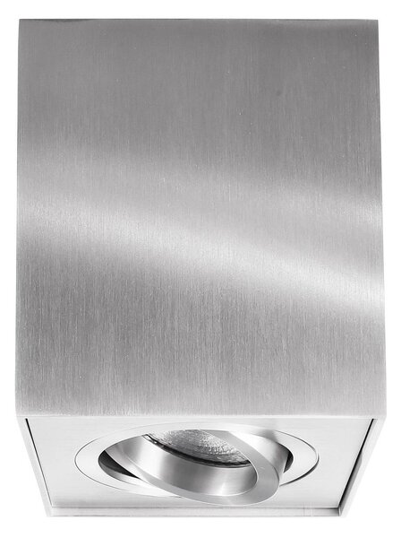 Deko-Light Stropni reflektor Bengala, kvadratni, srebrni, aluminijski, GU10, okretni, prigušiva, Metalik, Dnevni boravak/blagovaonica, Aluminij