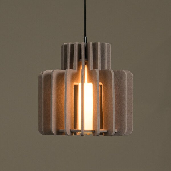 Lucide Viseća lampa Rollo, taupe, Ø 31 cm, tkanina/metal/staklo, prigušiva, Bež, Dnevni boravak/blagovaonica, Tkanina / tekstil