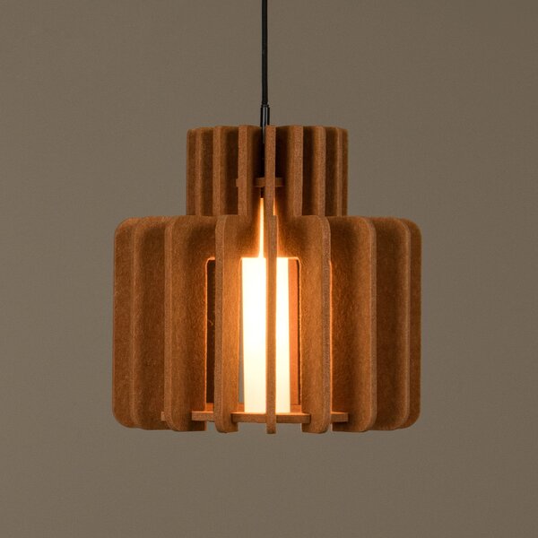 Lucide Viseća lampa Rollo, terakota, Ø 40 cm, tkanina/metal/staklo, prigušiva, Smeđa / hrđa, Dnevni boravak/blagovaonica, Tkanina / tekstil