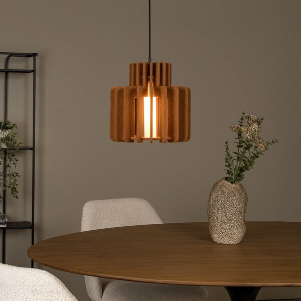 Lucide Viseća lampa Rollo, terakota, Ø 40 cm, tkanina/metal/staklo, prigušiva, Smeđa / hrđa, Dnevni boravak/blagovaonica, Tkanina / tekstil