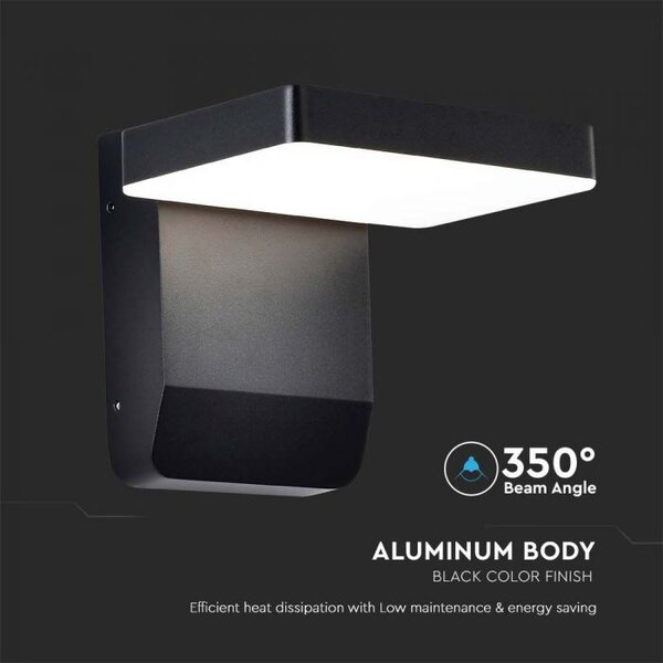 Zidna LED četvrtasta svjetiljka 17W 4000K - IP65 crna