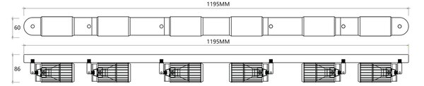 VERTIKAL BIJELI SPOT 6xGU10