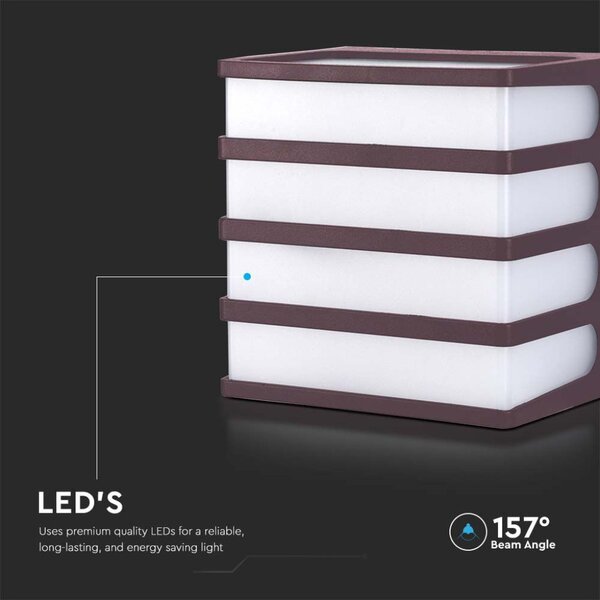 Zidna lampa 8W 4000K - IP65 smeđa