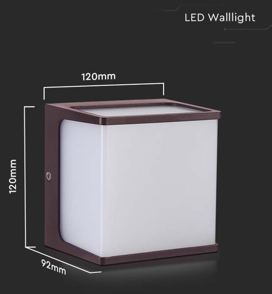 Zidna lampa 8W 3000K - IP65 smeđa