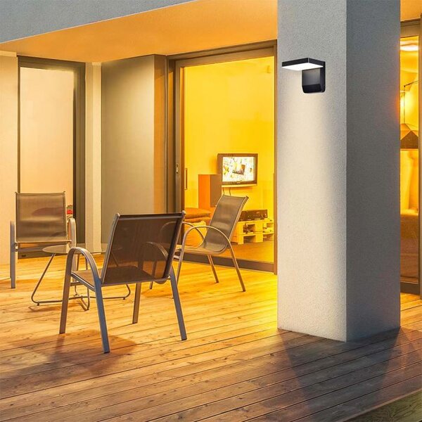 Zidna LED četvrtasta svjetiljka 17W 4000K - IP65 crna