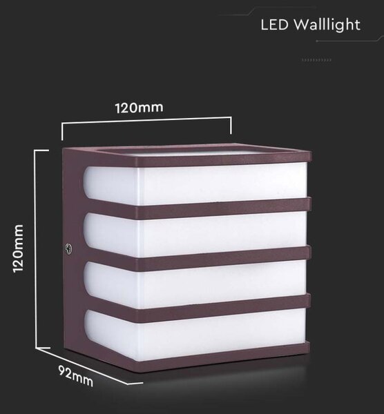 Zidna lampa 8W 4000K - IP65 smeđa