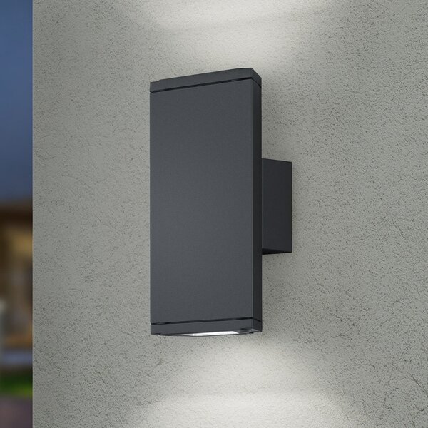 Trio Lighting LED vanjska zidna svjetiljka COLORADO antracit, visina 20 cm, metalna, IP54, Crno, Aluminij, Zidni kvadrat