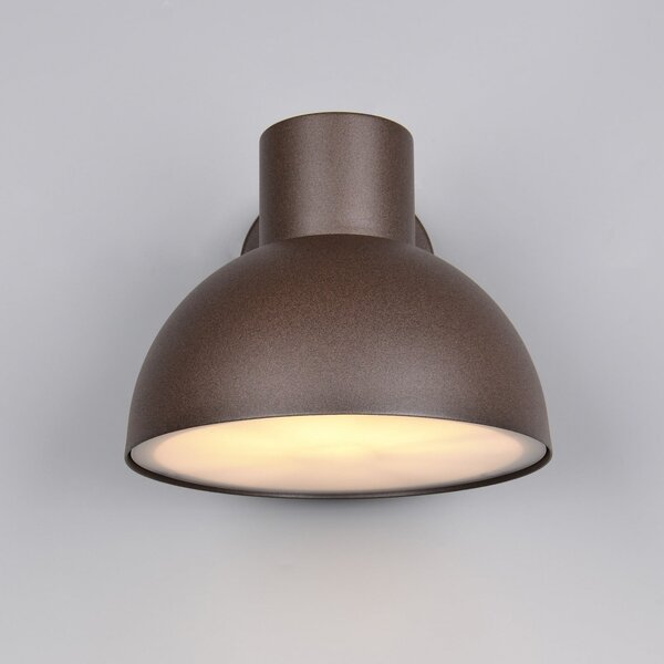 Trio Lighting ELBE vanjska zidna svjetiljka, boje hrđe, Ø 20 cm, metalna, IP44, prigušiva, Smeđa / hrđa, Aluminij, Zid okrugli