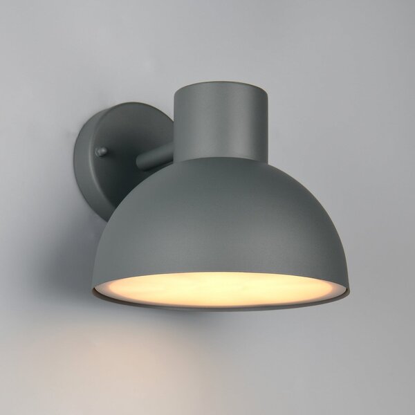 Trio Lighting ELBE vanjska zidna svjetiljka, antracit, Ø 20 cm, metalna, IP44, prigušiva, Crno, Aluminij, Zid okrugli