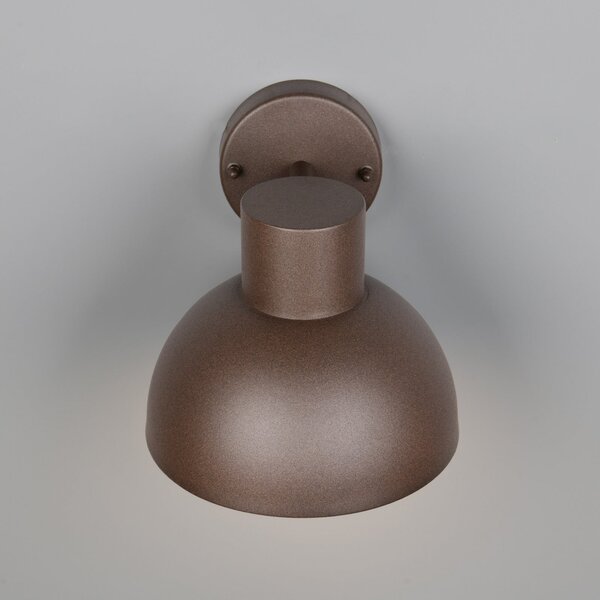 Trio Lighting ELBE vanjska zidna svjetiljka, boje hrđe, Ø 20 cm, metalna, IP44, prigušiva, Smeđa / hrđa, Aluminij, Zid okrugli