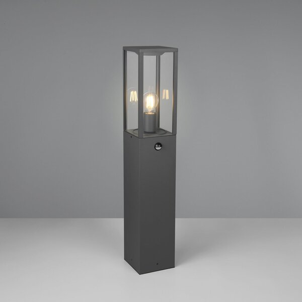 Trio Lighting GARONNE senzorska svjetiljka za stazu, antracit, visina 80 cm, metalna IP44, prigušiva, Crno, Aluminij