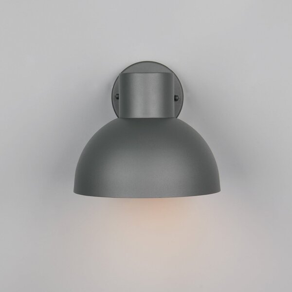 Trio Lighting ELBE vanjska zidna svjetiljka, antracit, Ø 20 cm, metalna, IP44, prigušiva, Crno, Aluminij, Zid okrugli