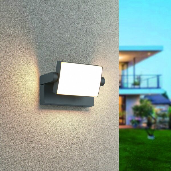 Trio Lighting KANSAS LED vanjska zidna svjetiljka, antracit, širina 20 cm, IP54, Crno, Aluminij