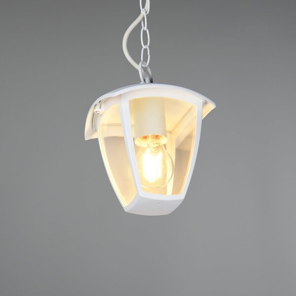Trio Lighting VENTA vanjska viseća svjetiljka, bijela, 17 x cm, metalna, IP44, prigušiva, Bijela, Aluminij, fenjer