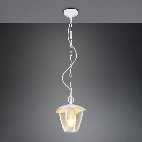 Trio Lighting VENTA vanjska viseća svjetiljka, bijela, 17 x cm, metalna, IP44, prigušiva, Bijela, Aluminij, fenjer