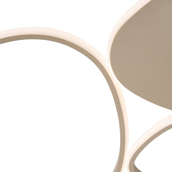 Lucide LED stropna svjetiljka Samling, duljina 62 cm, taupe, metalna, prigušiva, Bež, Dnevni boravak/blagovaonica, Metal