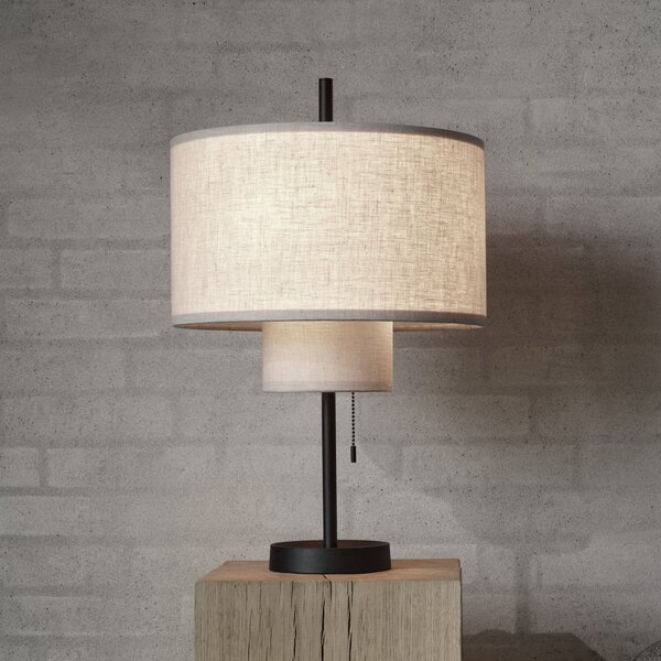 New Works Stolna lampa Margin, bež, tekstil, Ø 36 cm, E27, Bež, Dnevni boravak/blagovaonica, Tkanina / tekstil